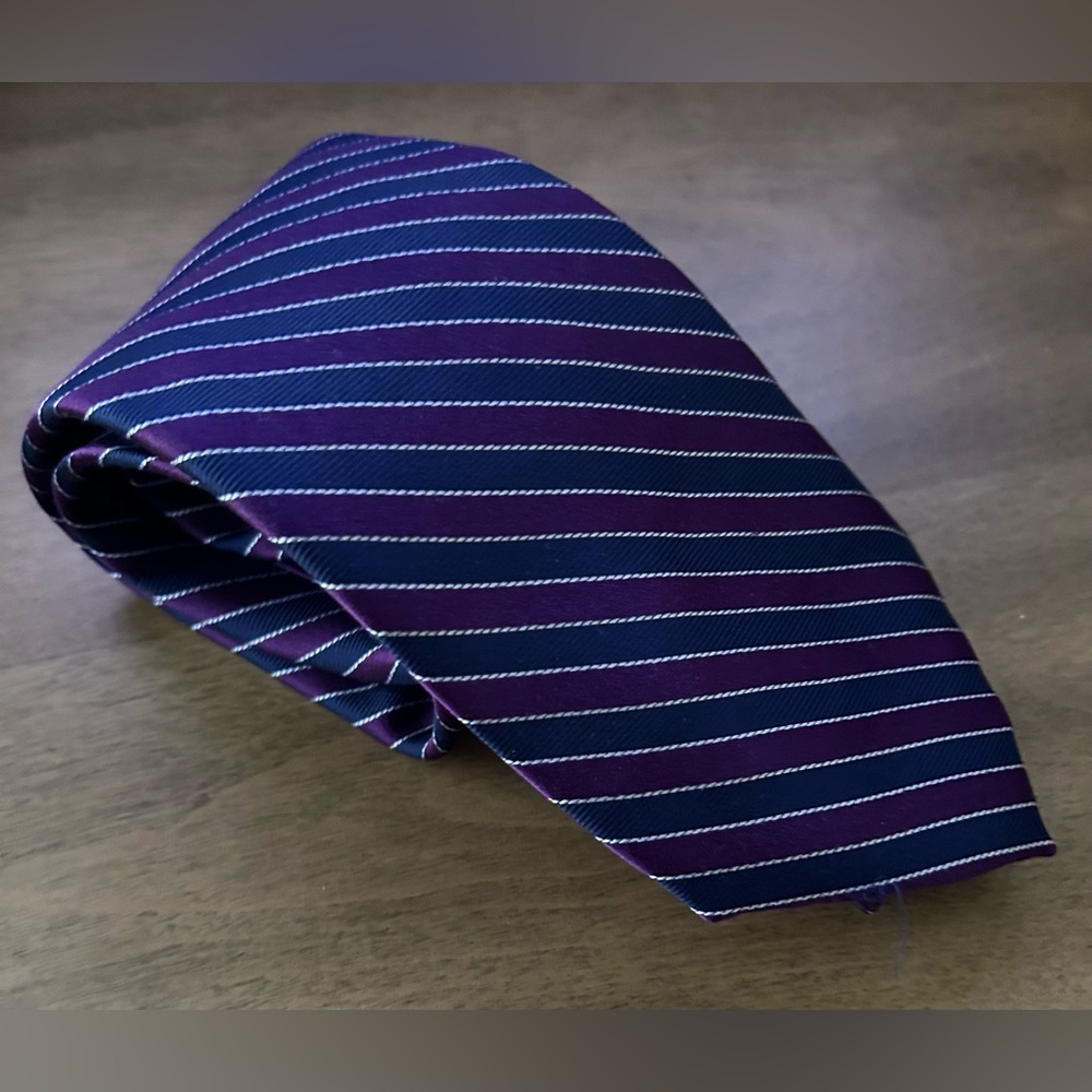 Nautica Striped Purple and Blue Men's Tie
